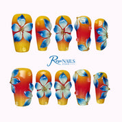 Sunlit Petal COME0012 coffin medium press-on nails product view