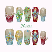 Mint Blossom COME0042 coffin medium press-on nails product view