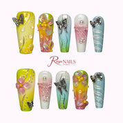 Lemon Flutter COME0048 coffin medium press-on nails product view