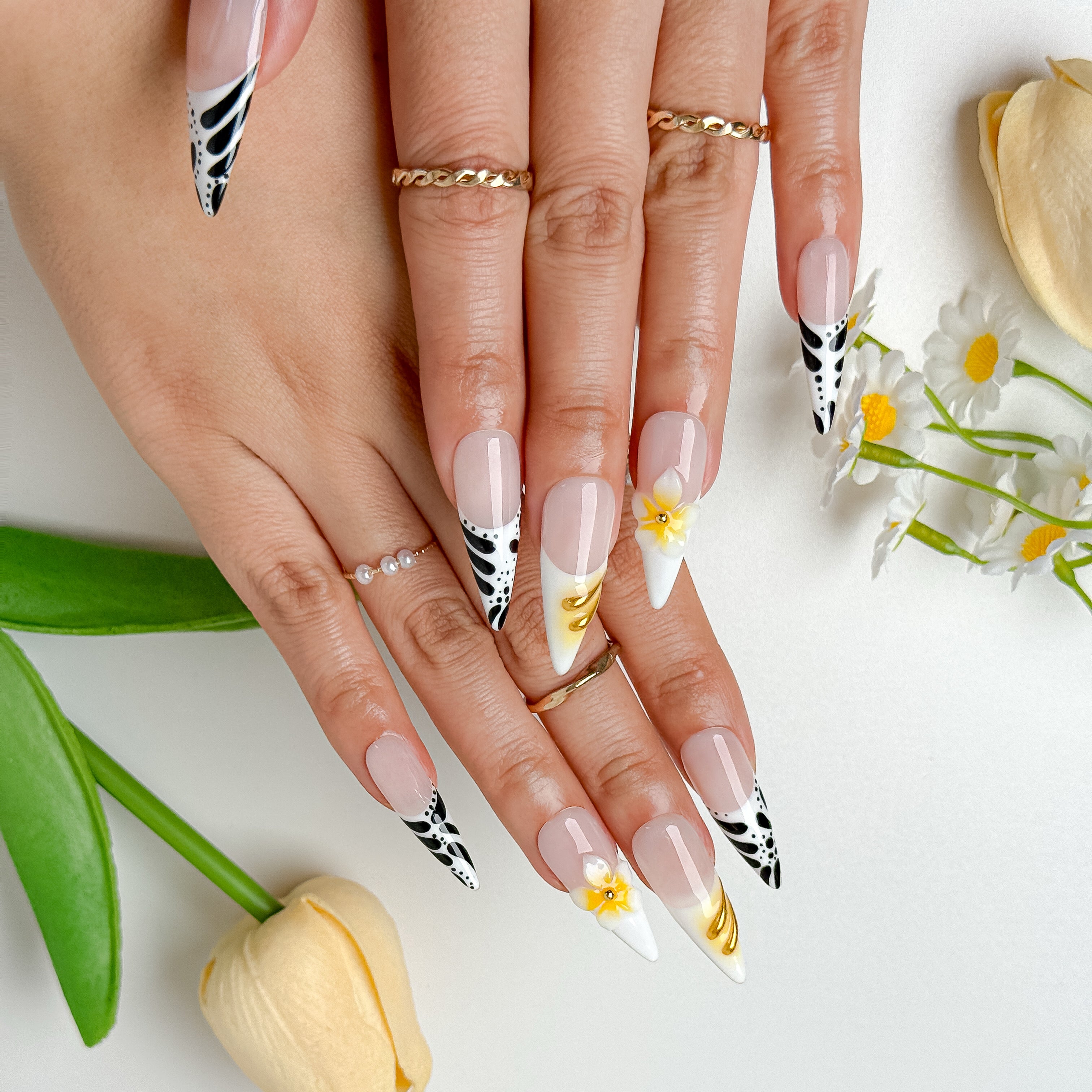 Winter Bloom French Tips