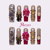Orchid Cameo SQLO0015 square long press-on nails product view