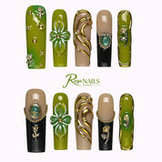 Olive Cameo SQLO0046 square long press-on nails product view