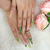 Green Animal Print Nails 💚