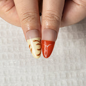 Citrus Tiger Bloom ALLO0009 press-on nails hand model scene view 3
