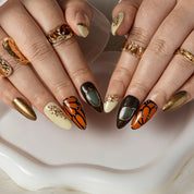 Monarch Gilded Veil ALME0022 press-on nails hand model scene view 1