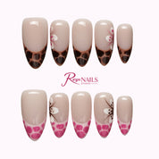 Rose Tortoise French ALME0028 almond medium press-on nails product view