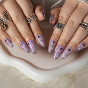 Lavender Star Mist ALME0043 press-on nails hand model scene view 1