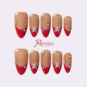Ruby Diamond French ALME0054 almond medium press-on nails product view