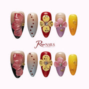 Mango Butterfly Pop ALME0059 almond medium press-on nails product view