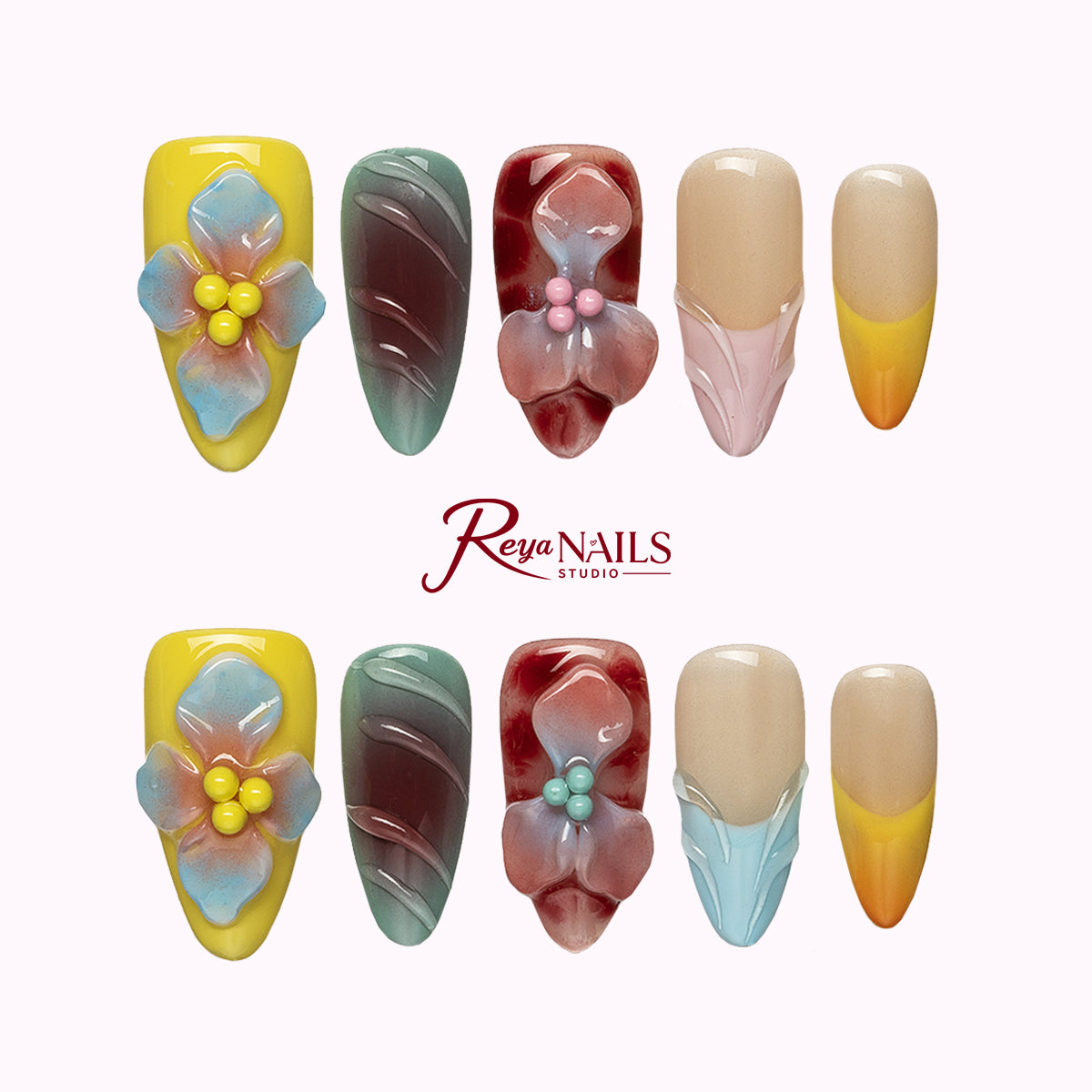 Pastel Lotus Wine ALME0061 almond medium press-on nails product view