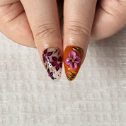 Amber Orchid Vine ALME0068 press-on nails hand model scene view 3