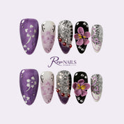 Lavender Orchid Sparkle ALME0073 almond medium press-on nails product view