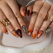 Merlot Cross Amber ALME0088 press-on nails hand model scene view 2
