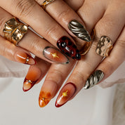 Merlot Cross Amber ALME0088 press-on nails hand model scene view 3