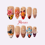 Papaya Garden Flutter ALME0102 almond medium press-on nails product view