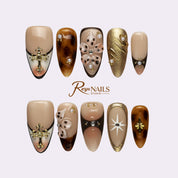 Gilded Cross Garden ALME0118 almond medium press-on nails product view