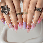Lilac Petal Breeze ALME0127 press-on nails hand model scene view 2