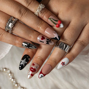 Cherry Star Muse ALME0139 press-on nails hand model scene view 2