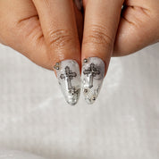 Rose Cross Relic ALME0161 press-on nails hand model scene view 3