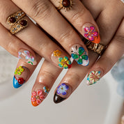 Garden Picnic ALSH0003 press-on nails hand model scene view 3