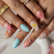 Candy Cloud Picnic ALSH0023 press-on nails hand model scene view 3