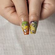 Prismatic Chrome Wave COME0034 press-on nails hand model scene view 3