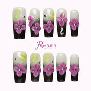 Violet Orchid Noir COME0049 coffin medium press-on nails product view