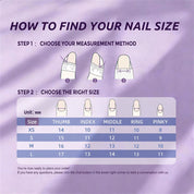 How to find your press-on nail size guide