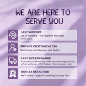 Reya Nails press-on nail kit and salon-quality manicure support