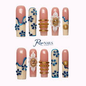 Azure Pearl Garden SQLO0008 square long press-on nails product view