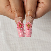 Rose Gilded Blossom SQLO0021 press-on nails hand model scene view 3