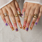 Amethyst Halo SQLO0036 press-on nails hand model scene view 2