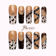 Wild Noir Mix SQME0004 square medium press-on nails product view