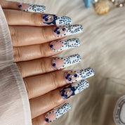 Sapphire Tile Bloom SQME0009 press-on nails hand model scene view 2
