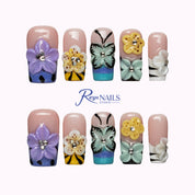 Butterfly Garden Pop SQME0015 square medium press-on nails product view