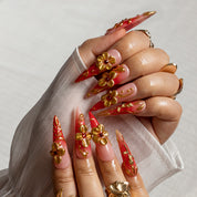Crimson Regalia STLO0004 press-on nails hand model scene view 1