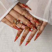 Crimson Regalia STLO0004 press-on nails hand model scene view 3