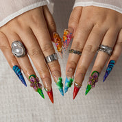 Citrus Orchid STLO0009 press-on nails hand model scene view 2