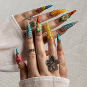 Island Petal Mix STLO0016 press-on nails hand model scene view 1