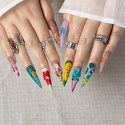 Candy Tropic STLO0017 press-on nails hand model scene view 2