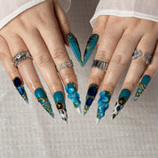Sapphire Regalia STLO0023 press-on nails hand model scene view 2
