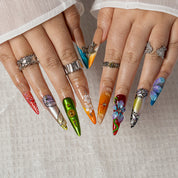 Prism Butterfly Garden STLO0025 press-on nails hand model scene view 2