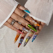 Prism Butterfly Garden STLO0025 press-on nails hand model scene view 3