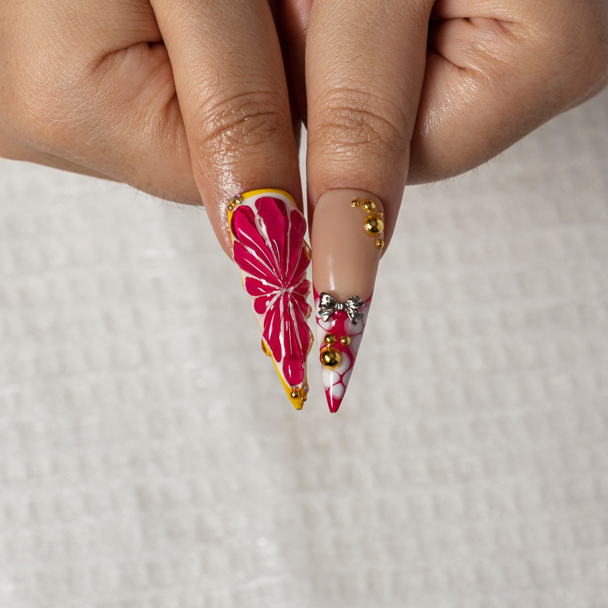 Petal Pop Luxe STLO0027 press-on nails hand model scene view 3
