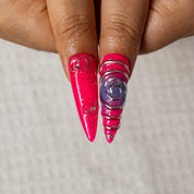 Neon Shell Pop STLO0036 press-on nails hand model scene view 3