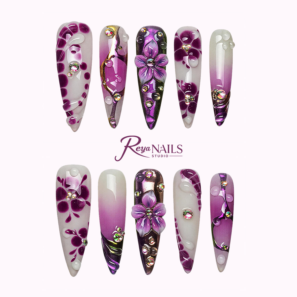 Lavender Orchid Veil STLO0044 stiletto long press-on nails product view