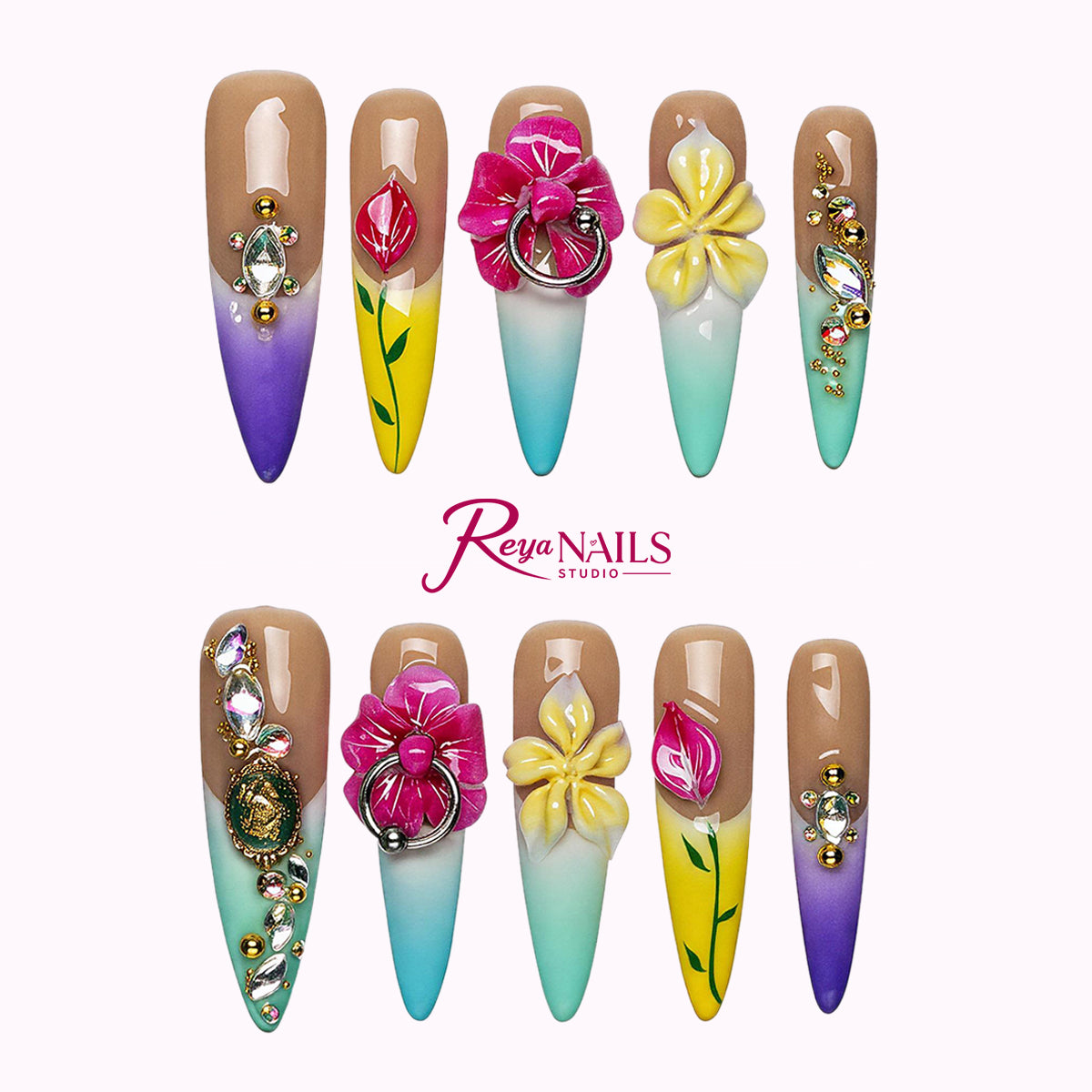 Candy Bloom Charm STLO0047 stiletto long press-on nails product view