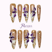 Violet Pearl Vine STLO0050 stiletto long press-on nails product view