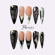 Noir Star Safari STME0013 stiletto medium press-on nails product view