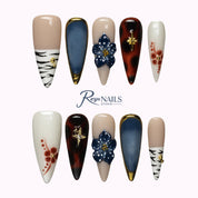 Sapphire Safari Relic STME0028 stiletto medium press-on nails product view